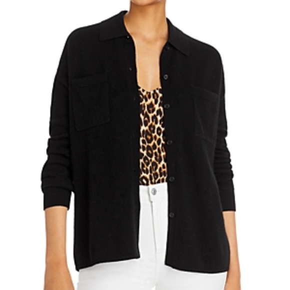 C By Bloomingdale's Cashmere Button Down Shirt in Black XL PRICE FIRM - Picture 1 of 4
